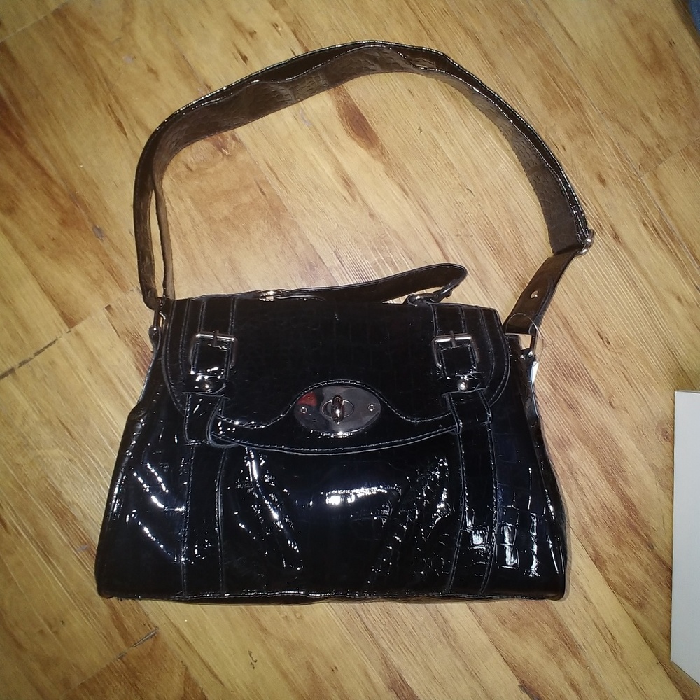 Lane Bryant shiny black purse